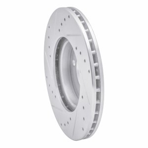 Dodge Attitude Brake Rotor (1) - Front Right - R1 Concepts - Drilled & Slotted - Silver - `06-`12